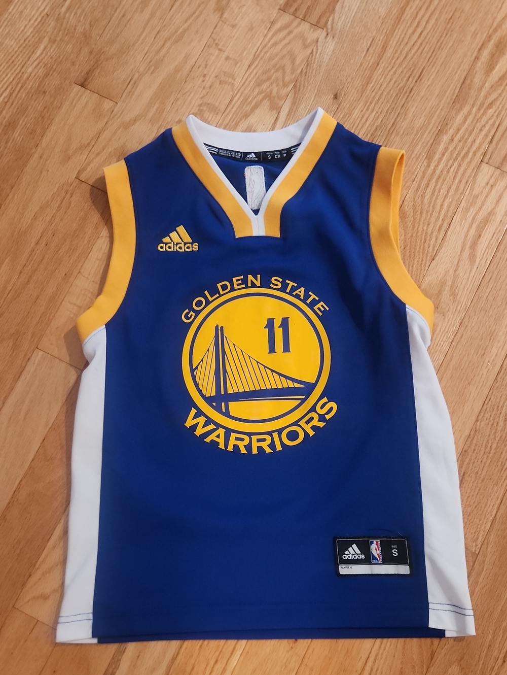 adidas Kids Golden State Warriors Blue and Yellow Jersey #11